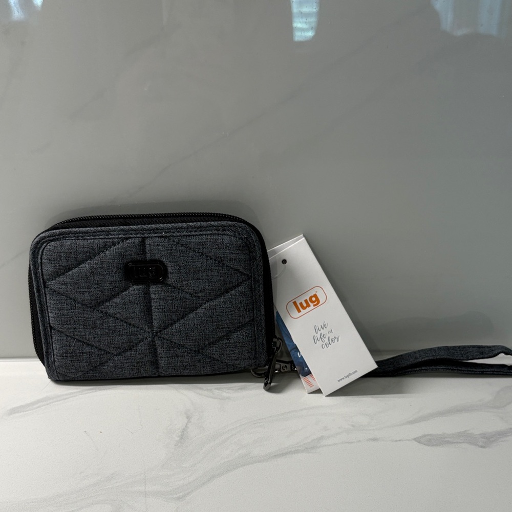 Lug Quilted Wristlet Wallet in Charcoal